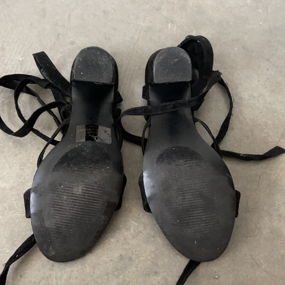 Black Strappy Sandal Heels - Picture 4 of 8
